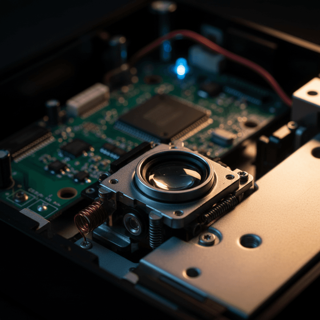 Precision laser pickup mechanism