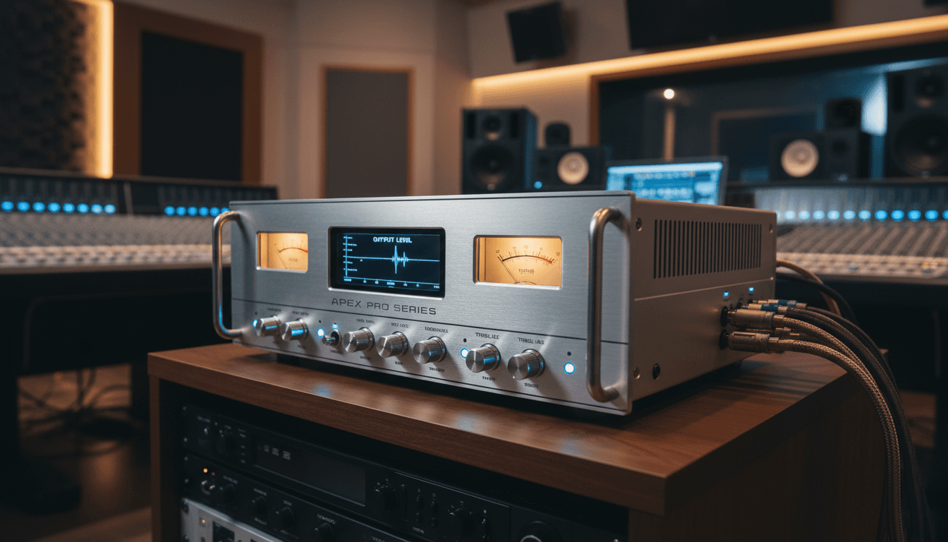 HA600 high-power professional amplifier front panel with display