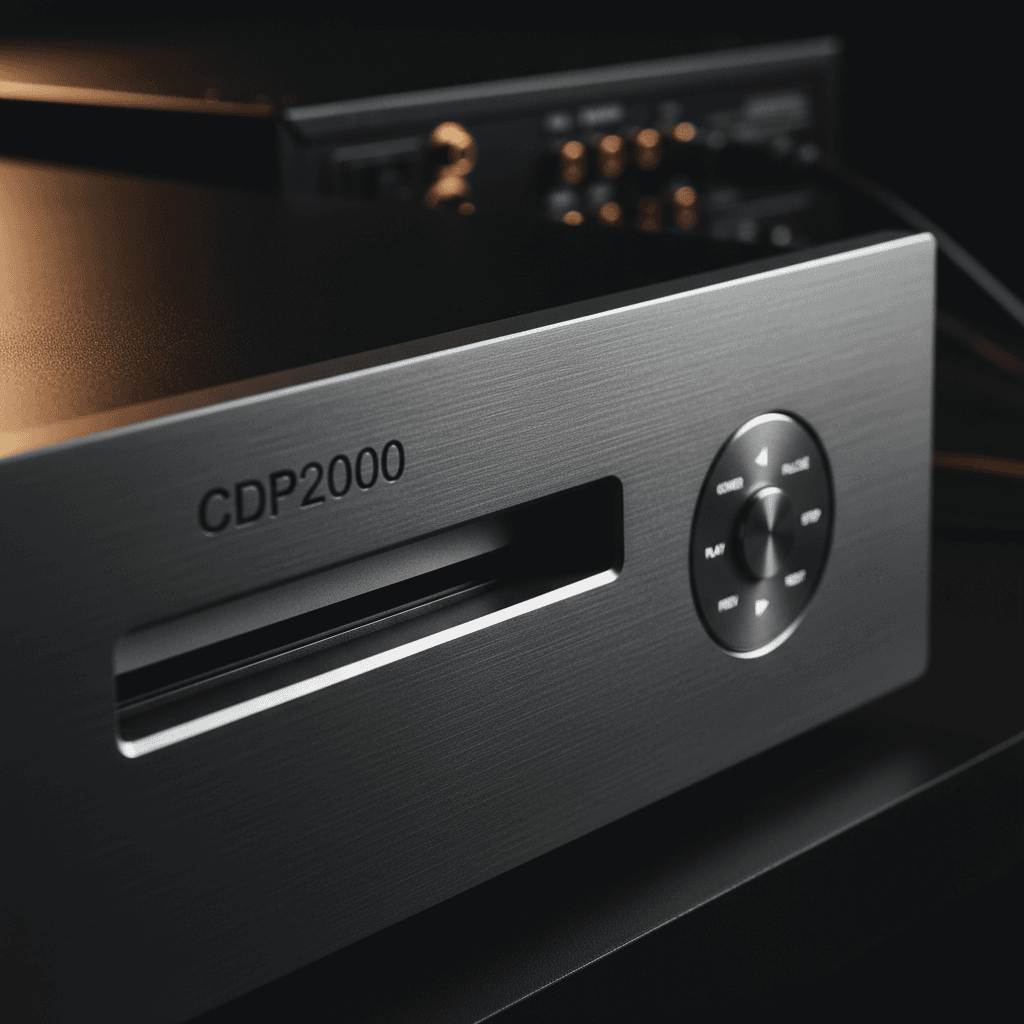 CDP2000 front panel and slot-loading mechanism detail