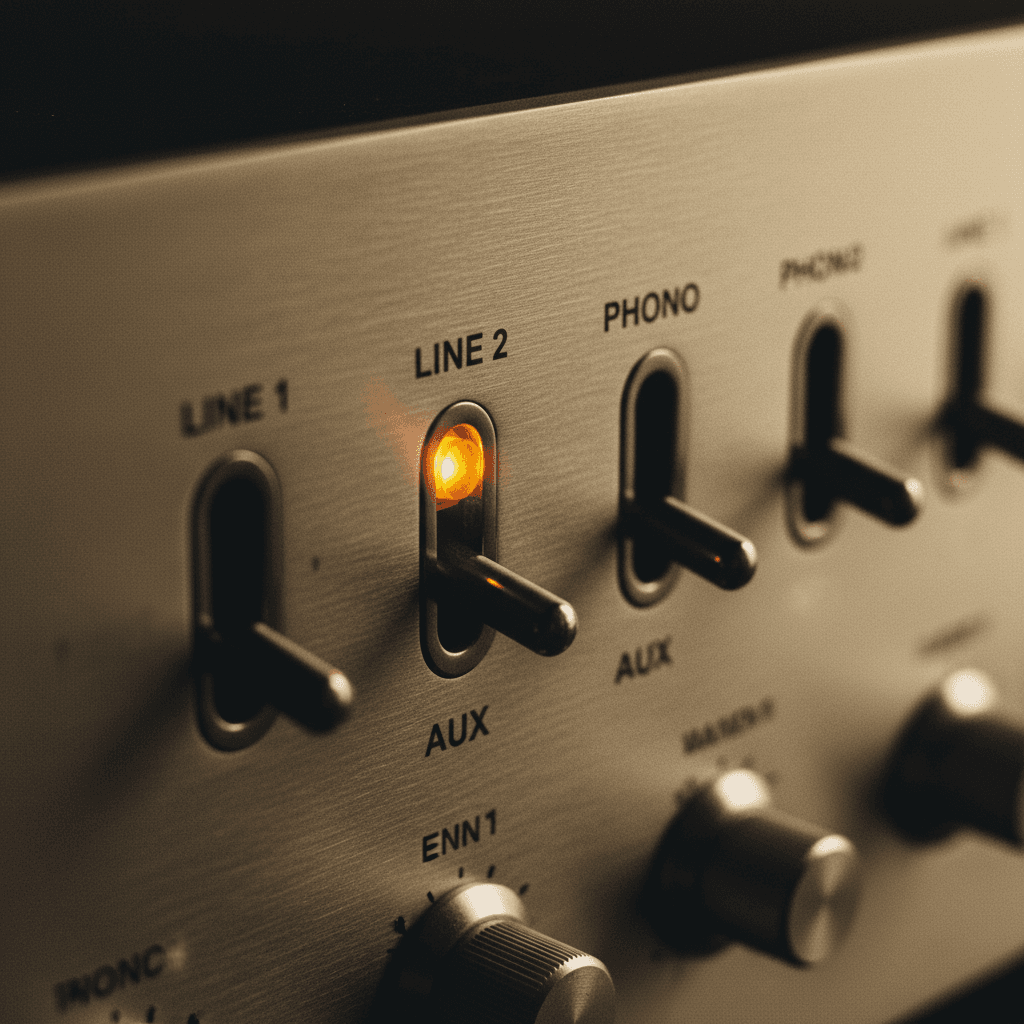 HA600 amplifier front panel with controls and indicators