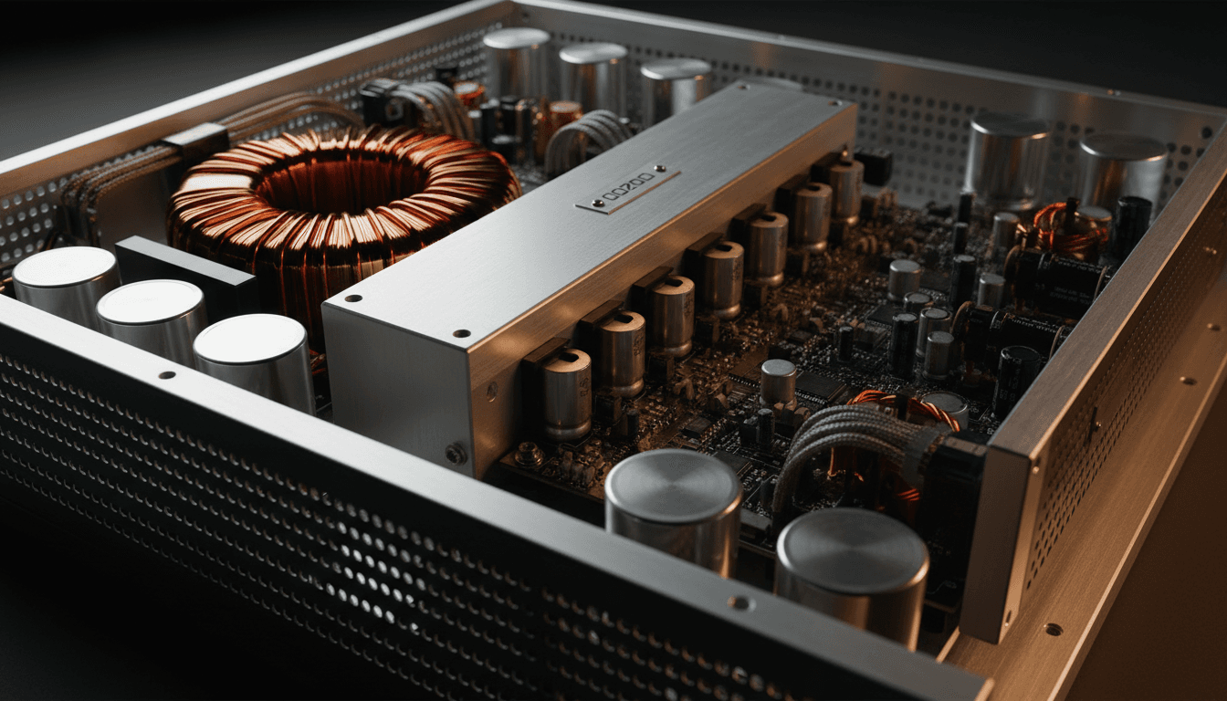 QD200 amplifier internal power supply and transformer assembly