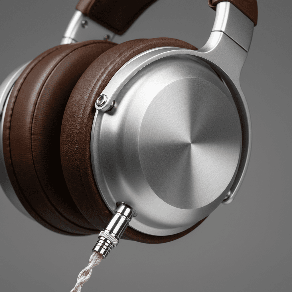 Premium audio equipment close-up showing refined craftsmanship