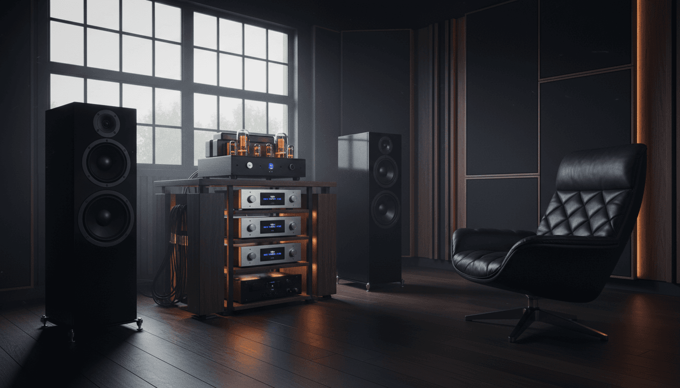 Complete audio system with amplifier, CD player, and streaming device