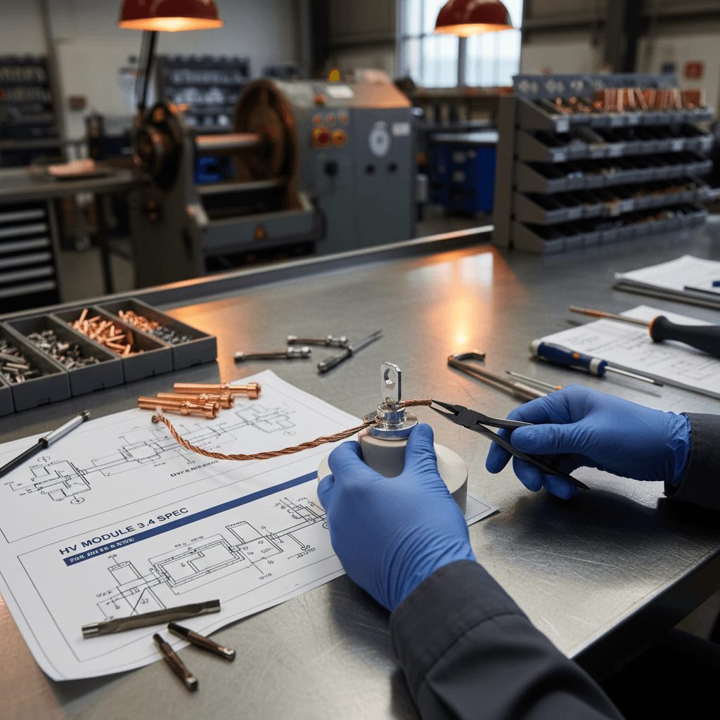 Precision assembly of high-end audio amplifier component