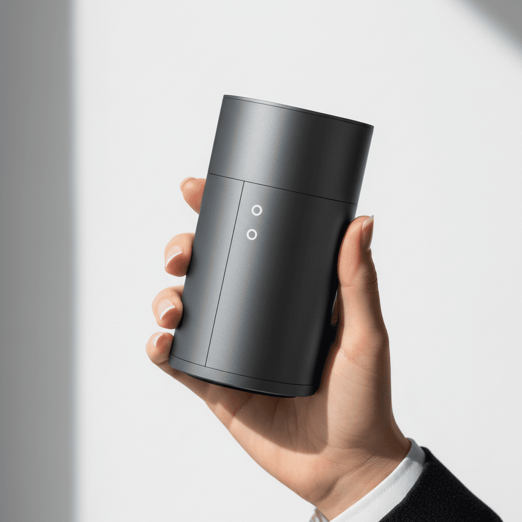 Streaming device with minimalist design on polished surface